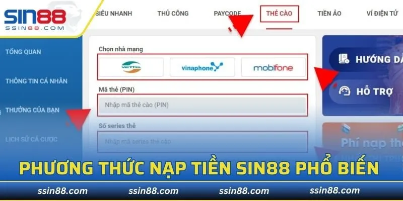 Danh sách các phương tiện hỗ trợ nạp tiền vào tài khoản